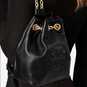 Black leather Tory Burch backpack